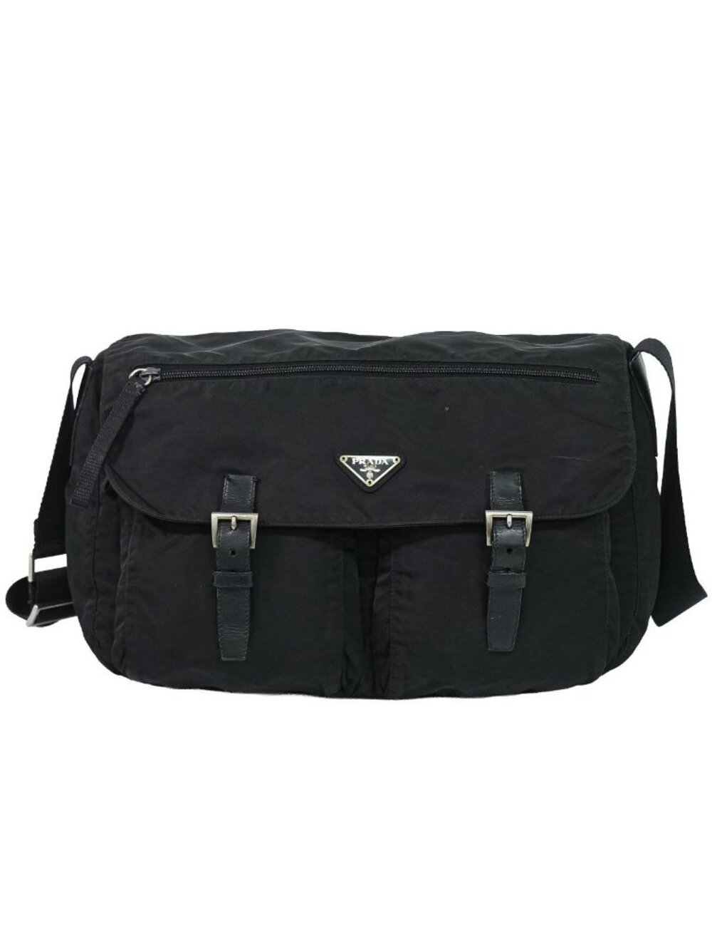 Prada Nylon Shoulder Bag Pochette Black